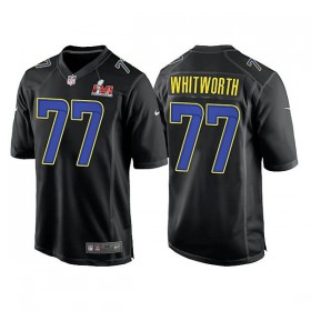 Camiseta Hombre NFL Los Angeles Rams Andrew Whitworth 77 Game Negro 2022 Super Bowl LVI